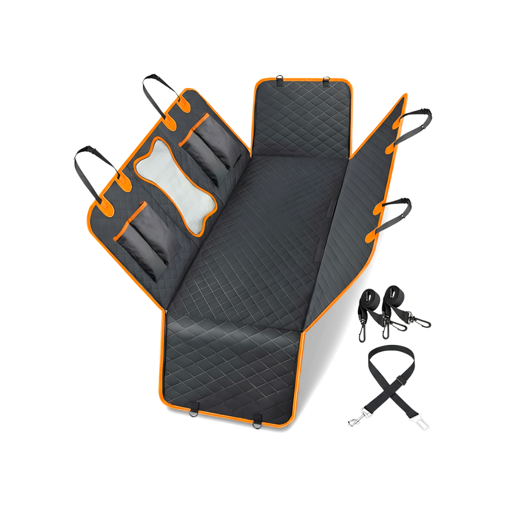 Sauber. Sicher. Stressfrei. – Der Rücksitzschutz für entspannte Autofahrten mit Hund.