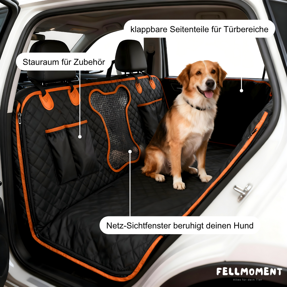Sauber. Sicher. Stressfrei. – Der Rücksitzschutz für entspannte Autofahrten mit Hund.