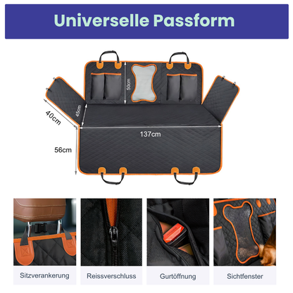 Sauber. Sicher. Stressfrei. – Der Rücksitzschutz für entspannte Autofahrten mit Hund.