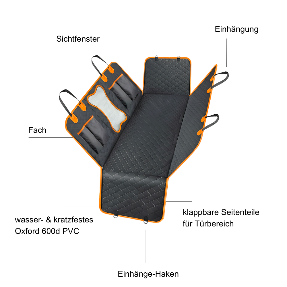 Sauber. Sicher. Stressfrei. – Der Rücksitzschutz für entspannte Autofahrten mit Hund.
