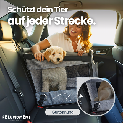 Sicher. Bequem. Platzsparend. – Der Autositz für Hunde & Katzen.