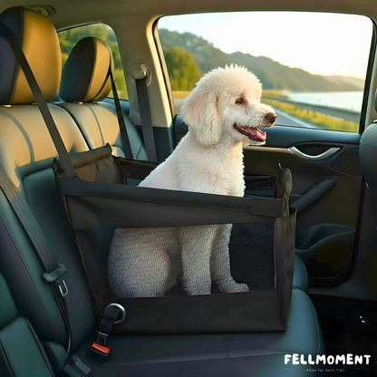 Sicher. Bequem. Platzsparend. – Der Autositz für Hunde & Katzen.
