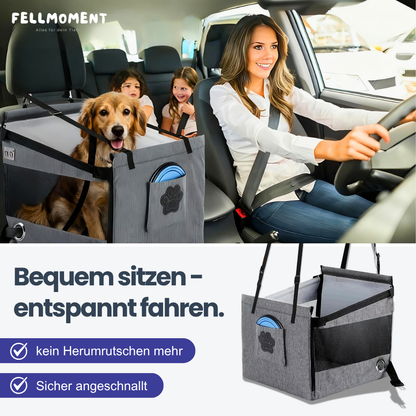 Sicher. Bequem. Platzsparend. – Der Autositz für Hunde & Katzen.