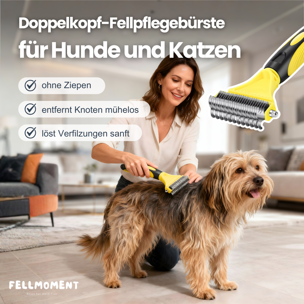 Sanft. Gründlich. Stressfrei. – Die Fellpflegebürste für Hunde & Katzen.