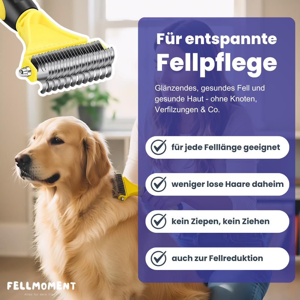 Sanft. Gründlich. Stressfrei. – Die Fellpflegebürste für Hunde & Katzen.