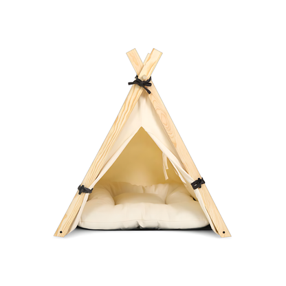Stylish. Sauber. Platzsparend. – Das Tipi-Zelt für Katzen & Hunde.